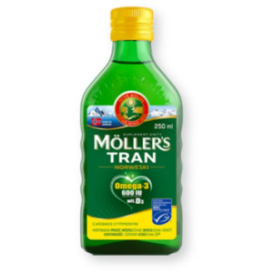 Mollers Tran Norweski, aromat cytrynowy, 250 ml