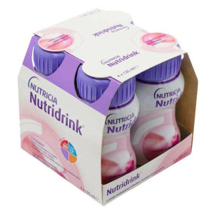 Nutridrink, smak truskawkowy, płyn, 4 x 125 ml