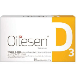 OILESEN Vitamin D3 1000, kapsułki miękkie, 80 szt.