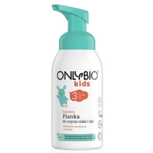 Onlybio Kids, łagodna pianka do mycia ciała i rąk od 3. roku życia, 300 ml