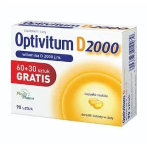 Optivitum D 2000 j.m, kapsułki, 90 szt.