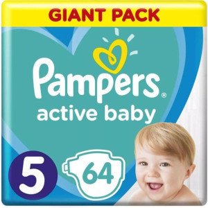 Pampers Active Baby GP, pieluszki, rozmiar 5, 64 szt.