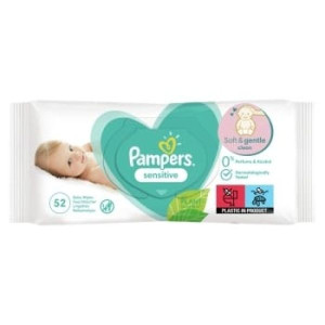 Pampers Sensitive, chusteczki nawilżane dla dzieci i niemowląt, 52 szt.