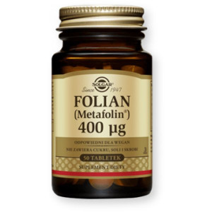 Solgar Folian (Metafolin), 400 µg, tabletki, 50 szt.