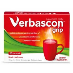 Verbascon Grip, smak malinowy, 10 sasz.