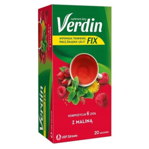 Verdin Fix z maliną, kompozycja 6 ziół, 20 szt.