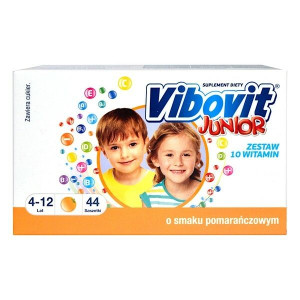 Vibovit Junior o smaku pomarańczowym, proszek, 2 g, 44 saszetek
