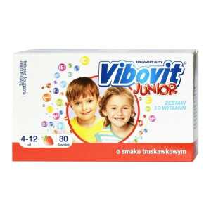 Vibovit Junior, proszek w saszetkach o smaku truskawkowym, 2 g, 30 szt.