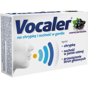Vocaler, pastylki do ssania, czarna porzeczka, 12 szt.