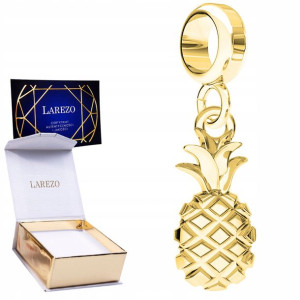 Charms złoty wiszący Ananas Owoc srebro 925