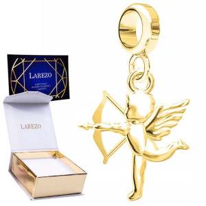 Charms złoty wiszący Aniołek Amor srebro 925