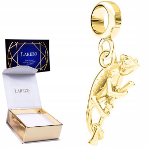 Charms złoty wiszący Kameleon srebro 925