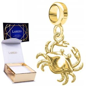 Charms złoty wiszący Krab srebro 925