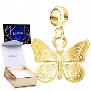 Charms złoty wiszący Motyl srebro 925