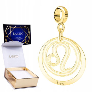Charms złoty Zodiak Lew Znak srebro 925