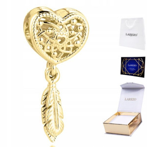 Charms złoty Łapacz Snów Serce srebro 925