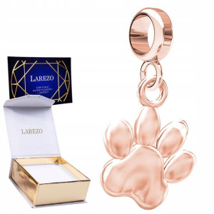 Charms Łapka Psa różowe złoto srebro 925