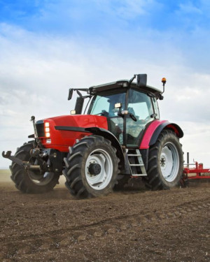 Ciepły KOC narzuta Traktor RED JF 120x150cm