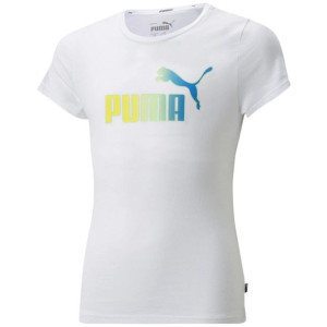 Koszulka dla dzieci puma ess+ bleach logo tee g biała 846954 02