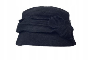 Beret Zimowy Damski Czarny Wełniany