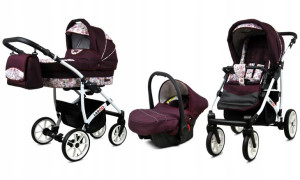 BabyLux Wózek 3w1 dziecięcy spacerówka Largo ALU