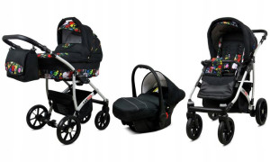 BabyLux Wózek 3w1 dziecięcy spacerówka Largo ALU
