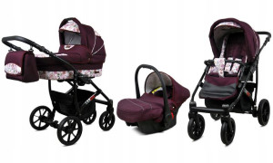 BabyLux Wózek 3w1 dziecięcy spacerówka Largo ALU