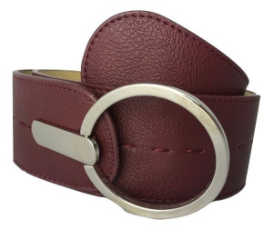 Pasek Damski Bordowy Szeroki 6,5 Cm