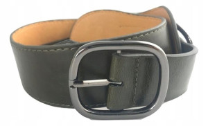 PASEK DAMSKI khaki szeroki 8 cm do sukienki CIEMNY