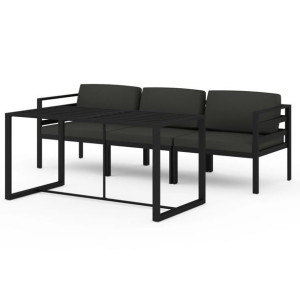 4-cz. zestaw mebli ogrodowych, poduszki, aluminium, antracyt