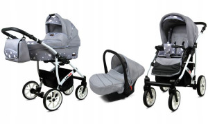BabyLux Wózek 3w1 dziecięcy spacerówka Largo ALU