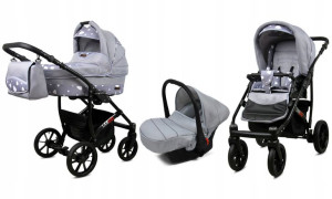 BabyLux Wózek 3w1 dziecięcy spacerówka Largo ALU