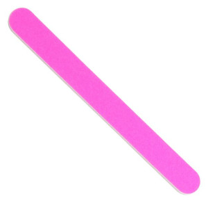 Pilnik do paznokci prosty dwustronny wzmacniany neonowy różowy