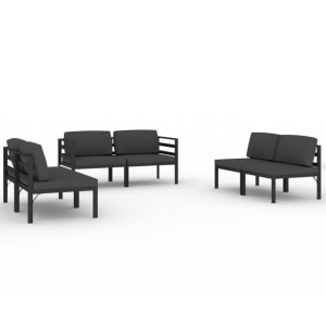 6-cz. zestaw mebli ogrodowych, poduszki, aluminium, antracyt