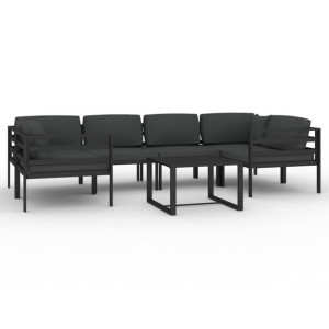 7-cz. zestaw mebli ogrodowych, poduszki, aluminium, antracyt