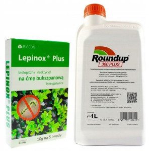 Lepinox Plus 30g + Roundup 1l na szkodniki chwasty