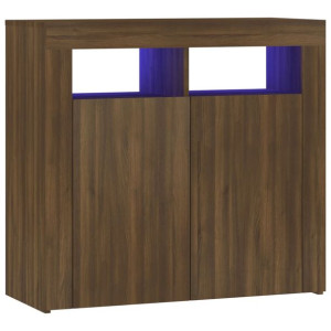 Szafka z oświetleniem LED, brązowy dąb, 80x35x75 cm