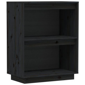 Szafka, czarna, 60x34x75 cm, lite drewno sosnowe