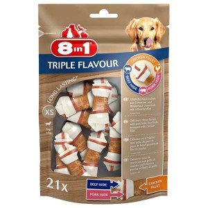8in1 KOŚĆ Triple Flavour Kurczak gryzak XS x 21szt