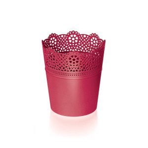 Ażurowa Doniczka Osłonka LACE DLAC180 malinowy