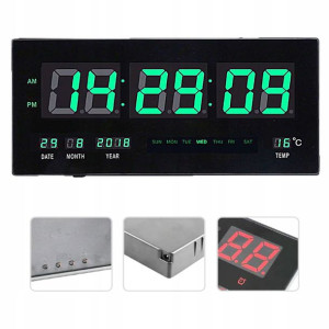 Duży Zegar Cyfrowy Led 45x23 Data Termometr Alarm