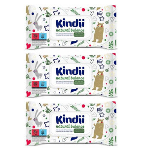 Kindii Natural Balance Chusteczki nawilżane ALOES 180 szt