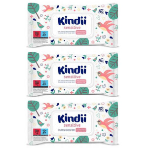 Kindii Sesnitive Chusteczki nawilżane z Pantenolem 180 szt