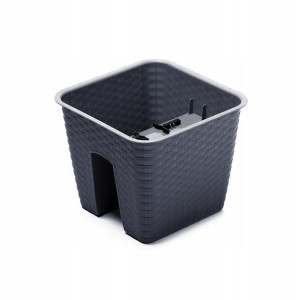 Doniczka balkonowa ratanowa DRLB280 Antracyt