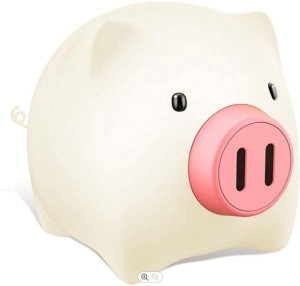 Lampka Nocna LED Różowa Świnia Ładowanie USB