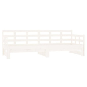 Łóżko rozsuwane, białe, lite drewno sosnowe, 2x(80x200) cm