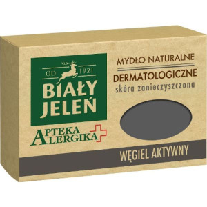 Biały Jeleń, mydło dermatologiczne z węglem aktywnym, 125 g
