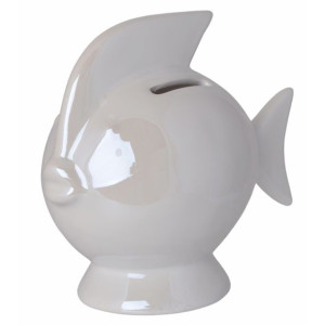 Skarbonka Ceramiczna Ryba Biała Duża 19x10x17cm 1121
