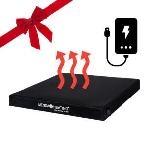 Poduszka elektryczna na powerbank NATES czarna przenośna na prezent