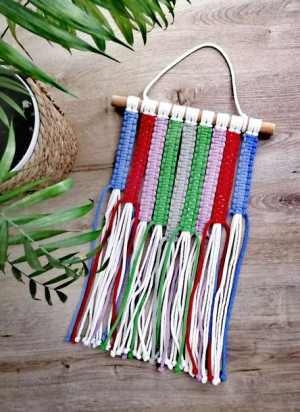 Kolorowa makrama na ścianę dekoracja boho MS0123